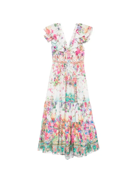 Paper Lace floral-print ruffled midi dress