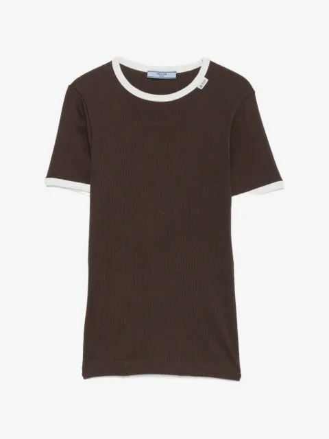 Prada ribbed-knit ringer T-shirt