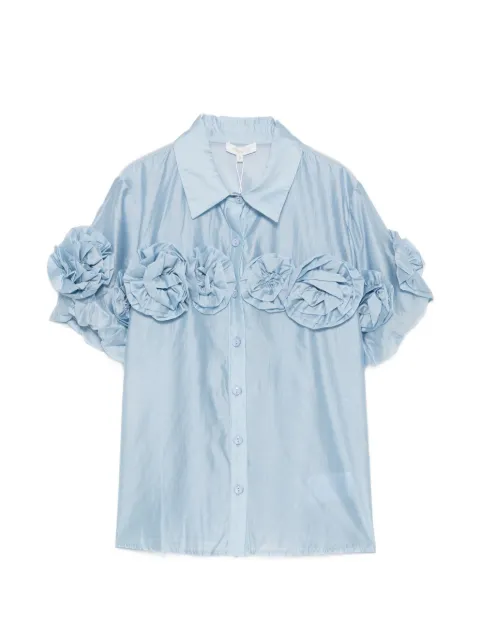 Paper Lace floral-appliqué short-sleeve shirt