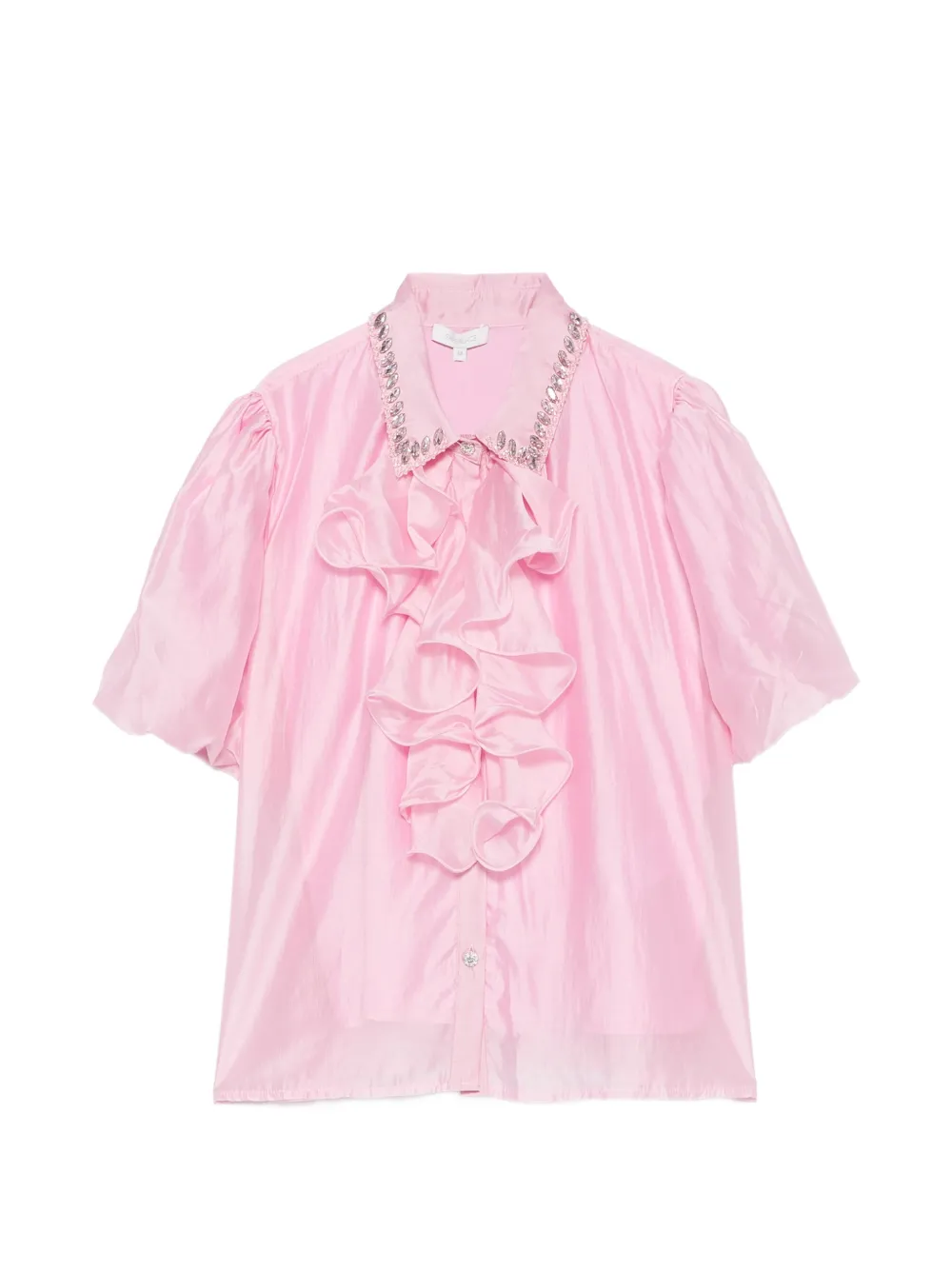 Paper Lace ruffled crystal-embellished shirt - Rosa