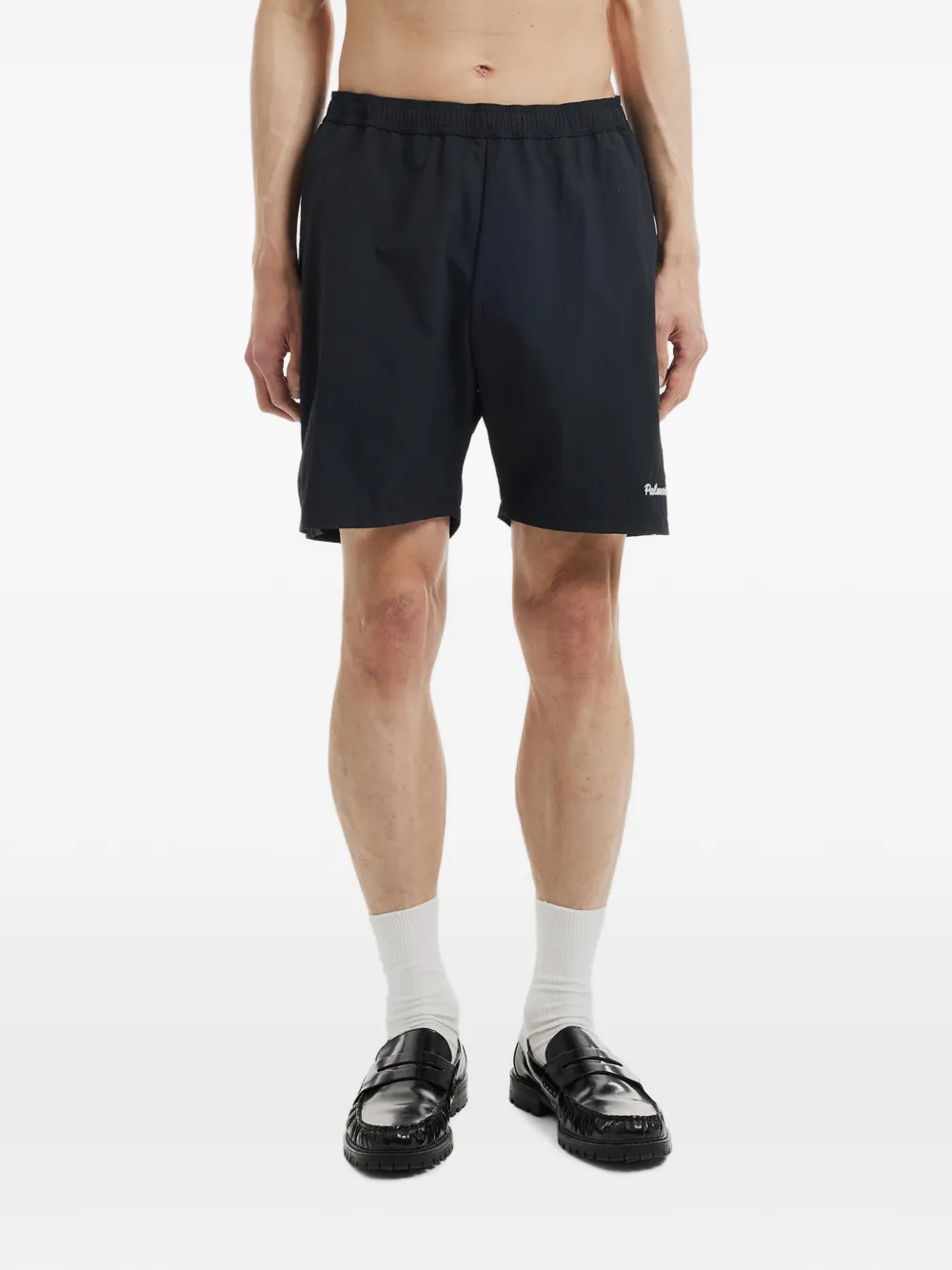 Palmes Stitch logo-print shorts - Nero