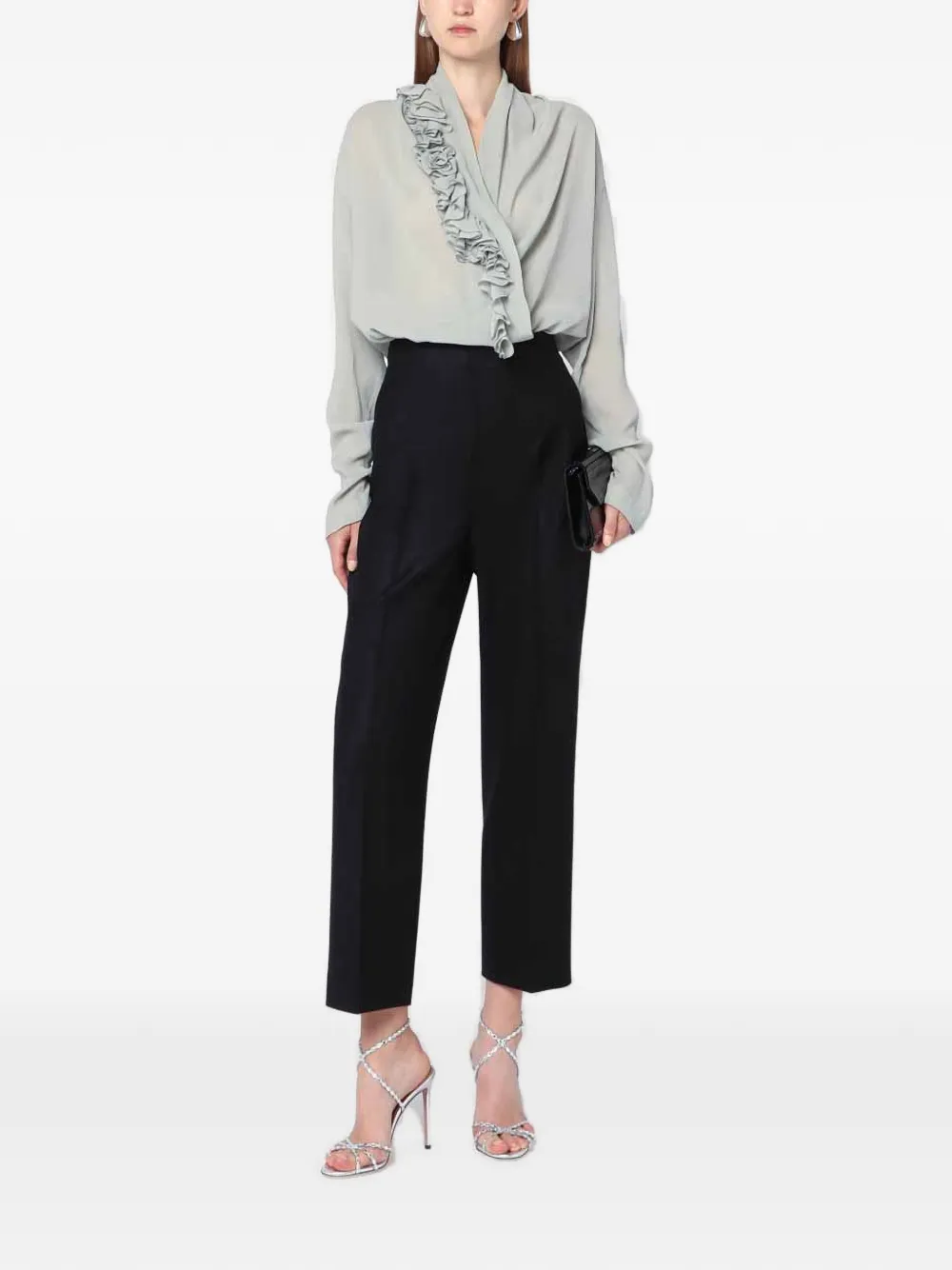 Alberta Ferretti Plooibroek Zwart
