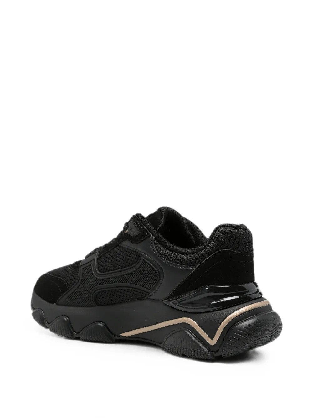 GUESS USA panelled lace-up sneakers Zwart
