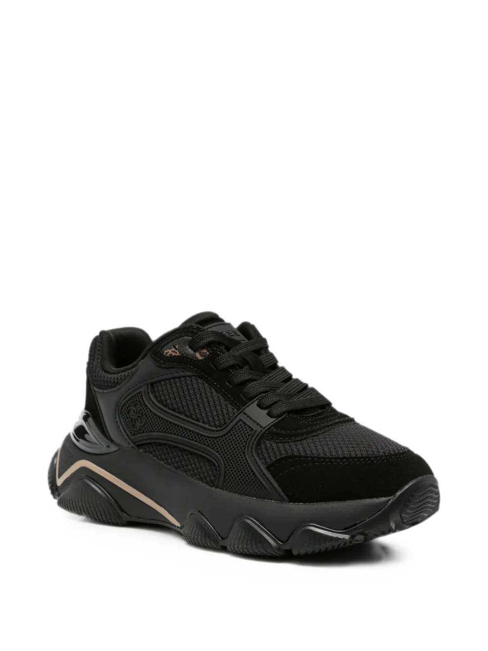 GUESS USA panelled lace-up sneakers Zwart