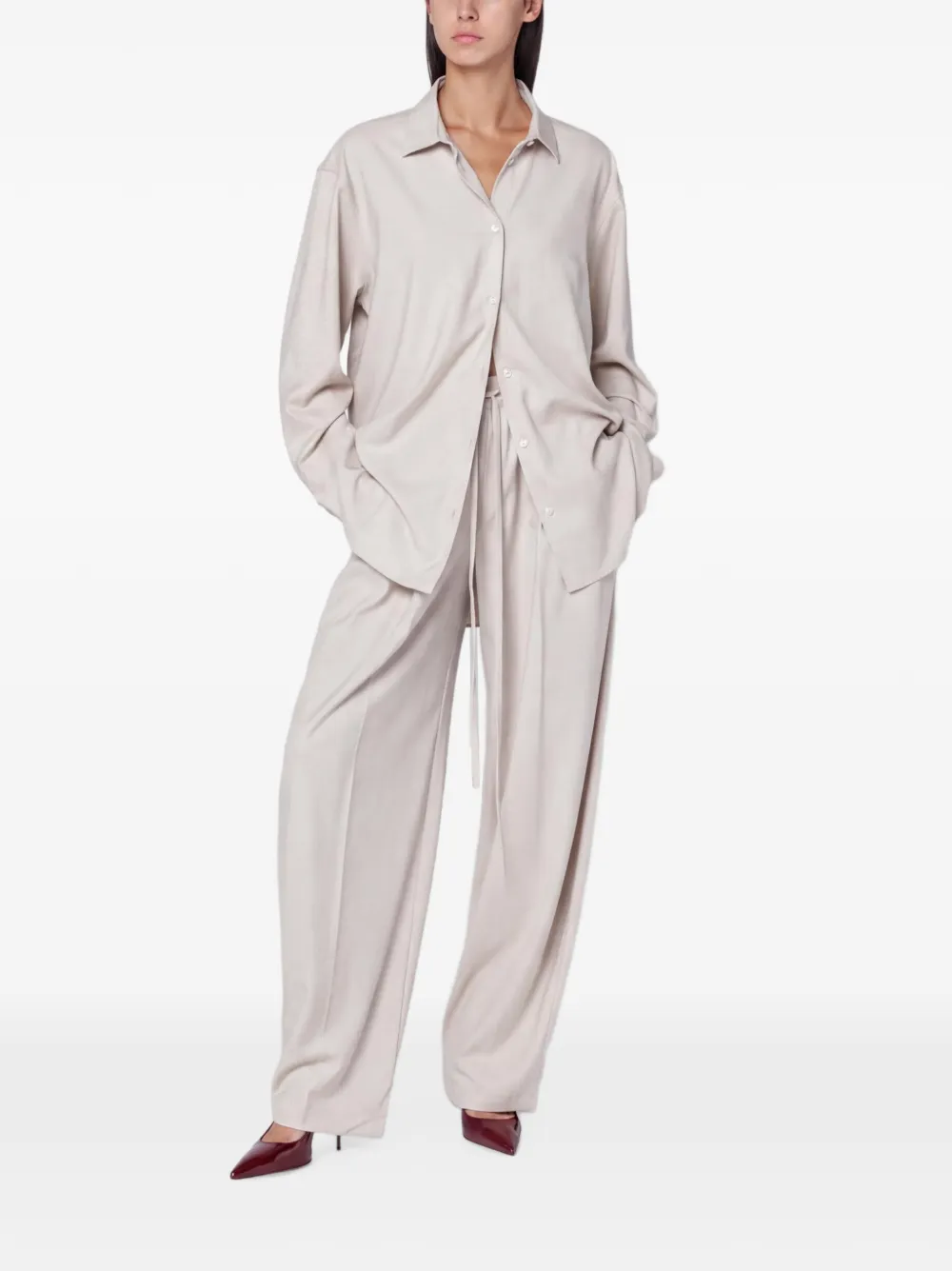 THE ANDAMANE Trainingsbroek met elastische taille Beige