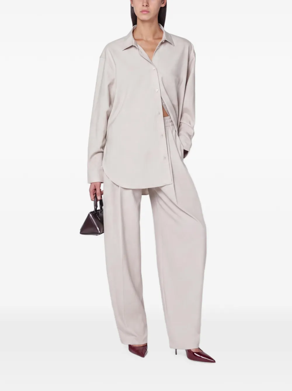 THE ANDAMANE Trainingsbroek met elastische taille Beige