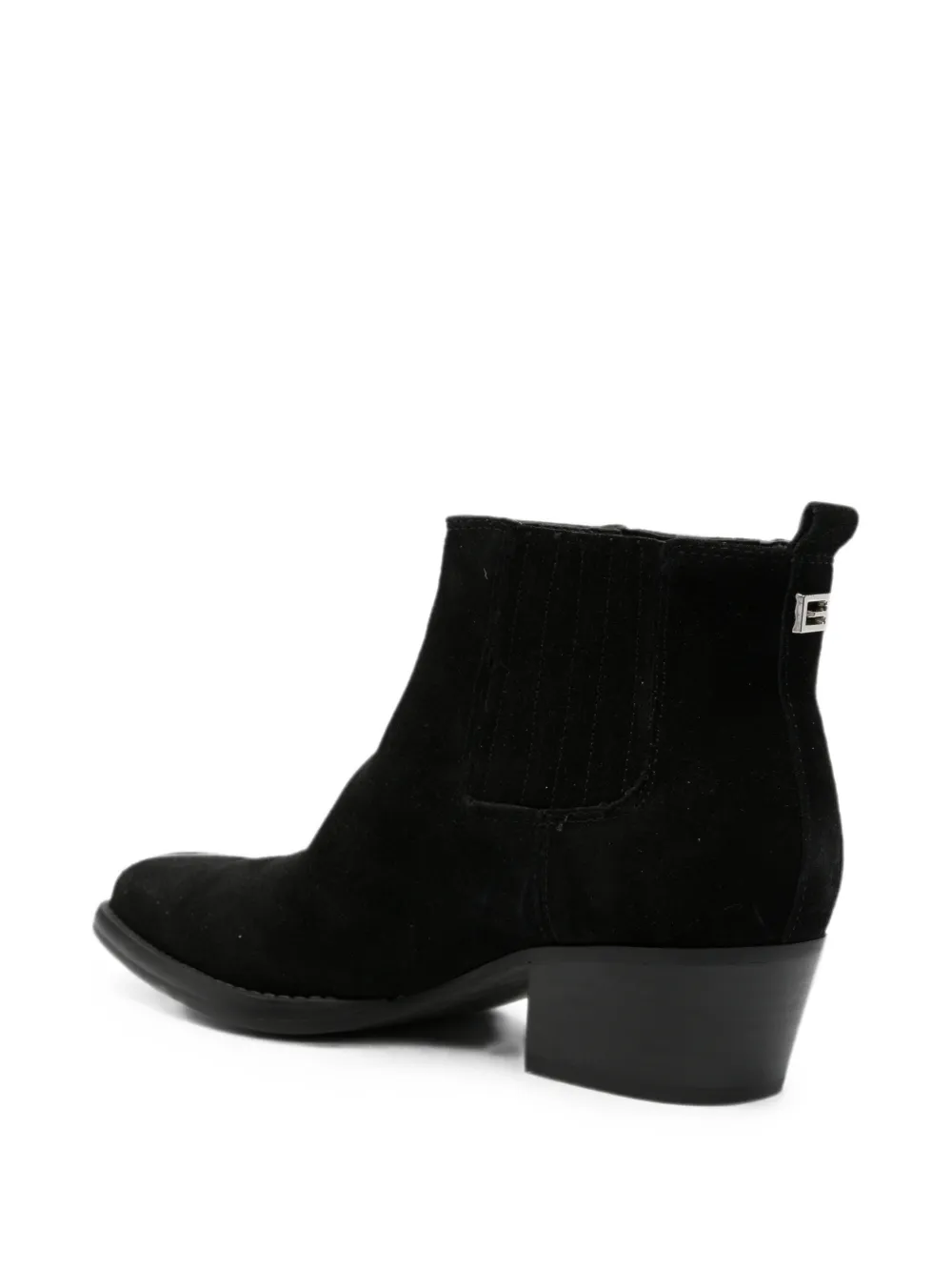 GUESS USA suede block-heel ankle boots Zwart