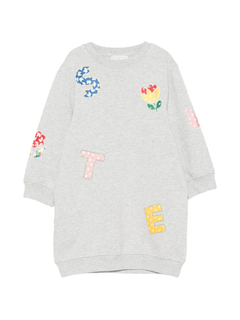 Stella McCartney Kids patch-detail sweatshirt dress - Grigio