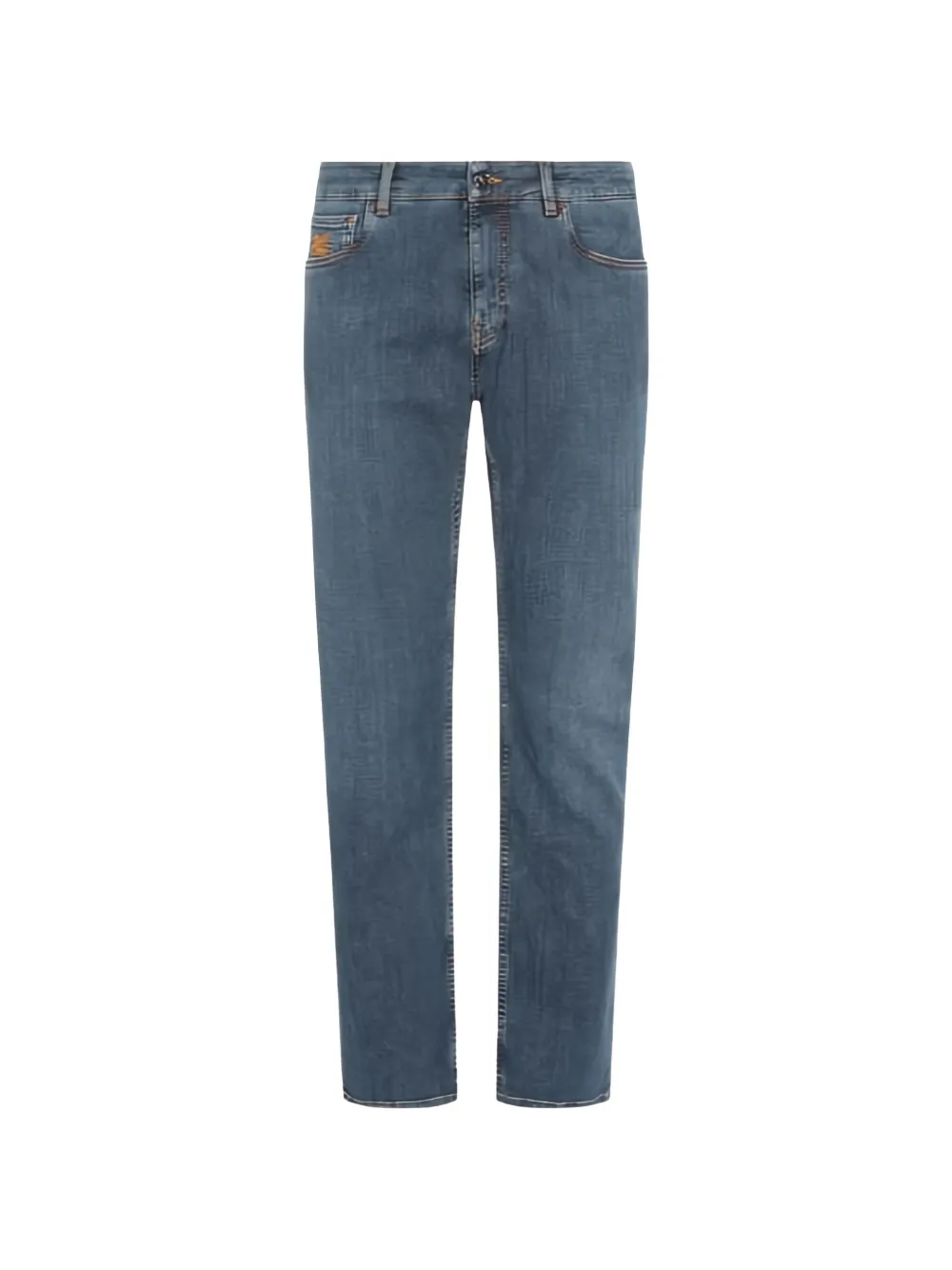 ETRO embroidered-logo straight-leg jeans - Blu