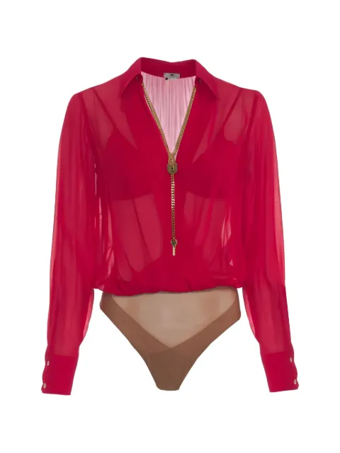 Elisabetta Franchi body à détail de cadenas et chaîne