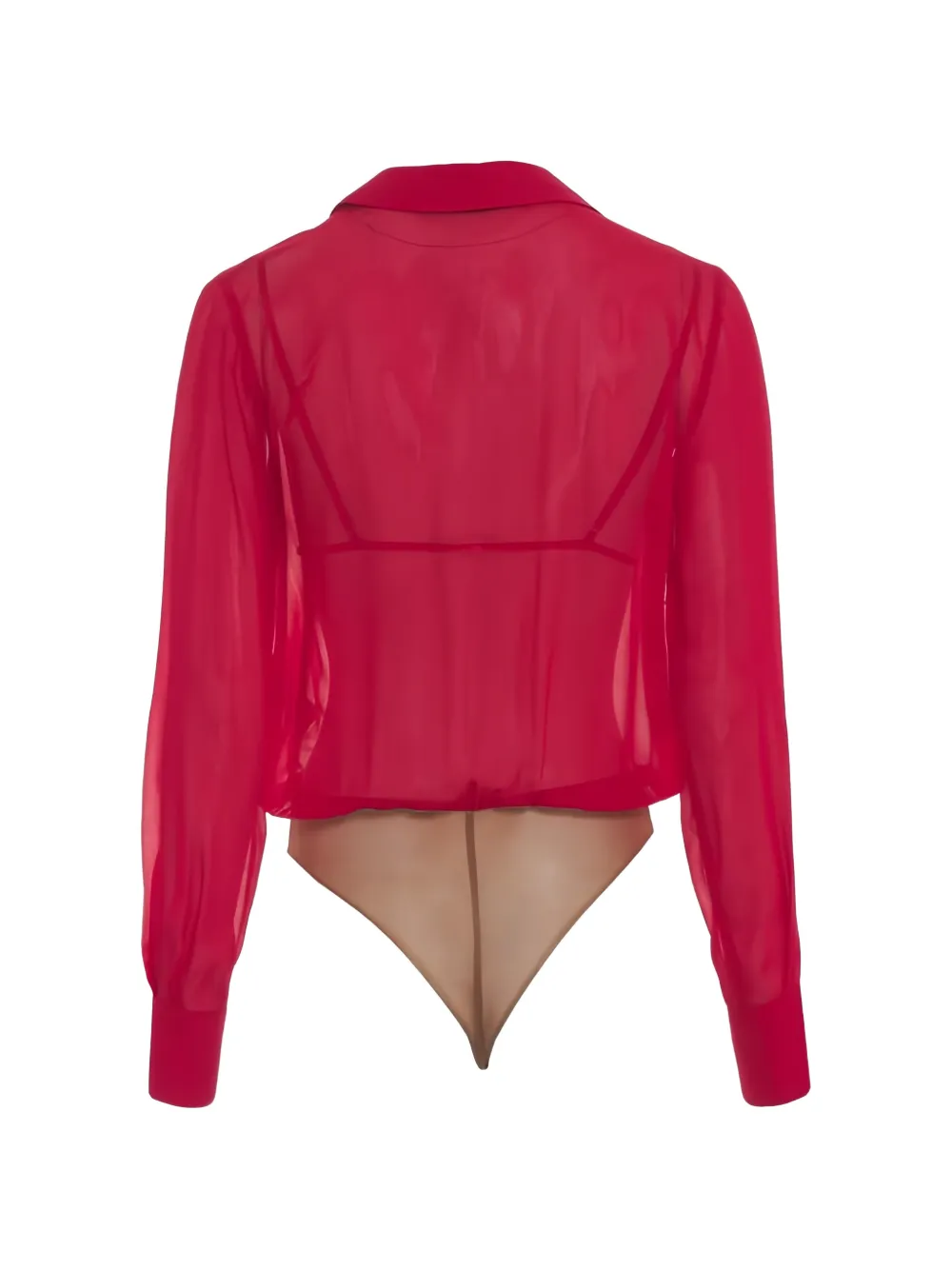 Elisabetta Franchi Body met hangslot-detail en schakelketting Rood