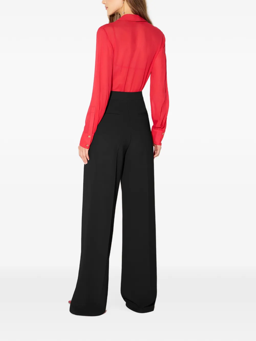 Elisabetta Franchi Body met hangslot-detail en schakelketting Rood
