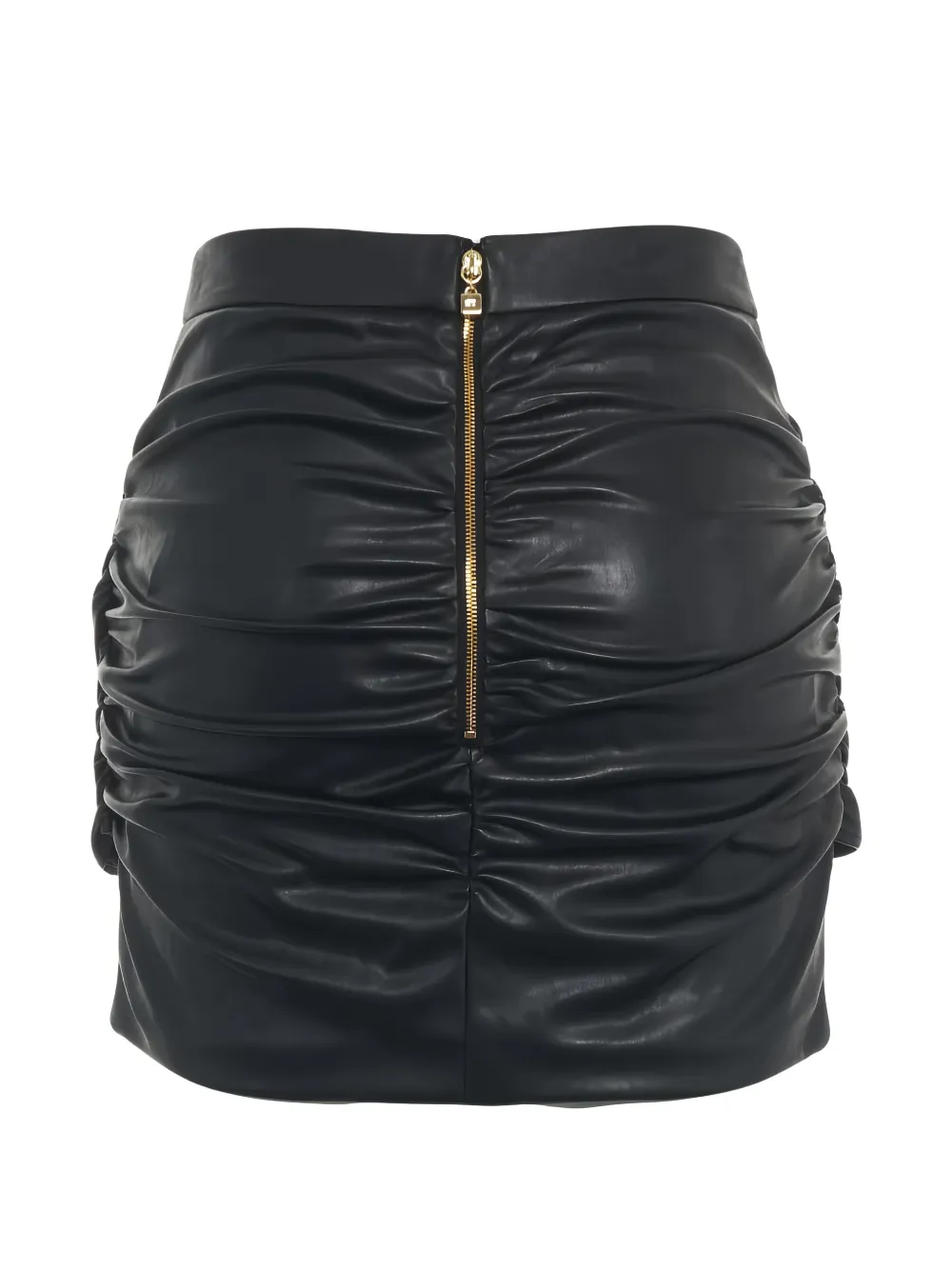 Elisabetta Franchi Mini-rok met ruches en gestrikte voorkant Zwart