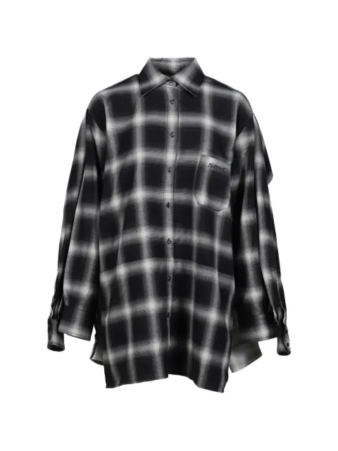 SRVC Studio check-pattern deconstructed shirt