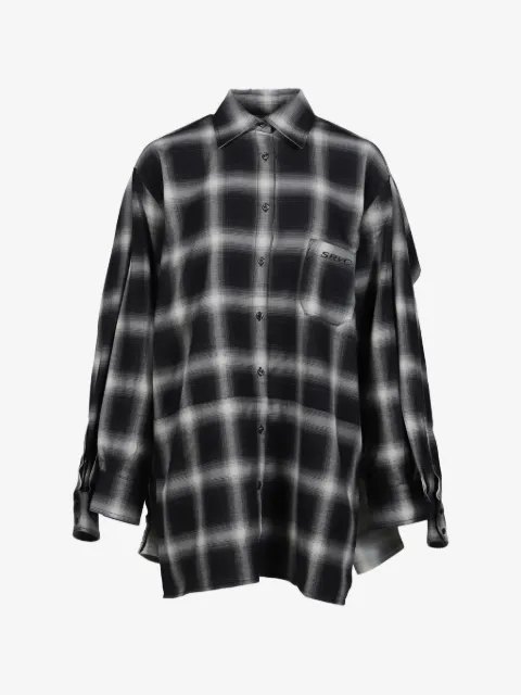 SRVC Studio camisa deconstruida con cuadros estampados