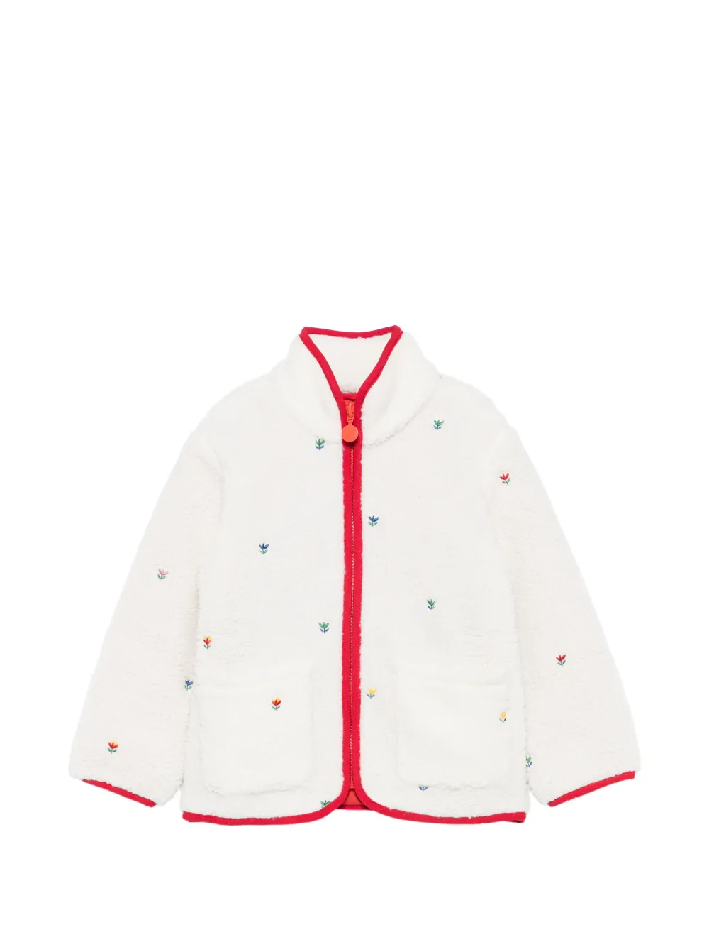 Stella McCartney Kids embroidered fleece jacket - Toni neutri