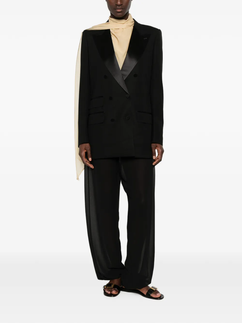 TOM FORD Blazer met dubbele rij knopen Zwart