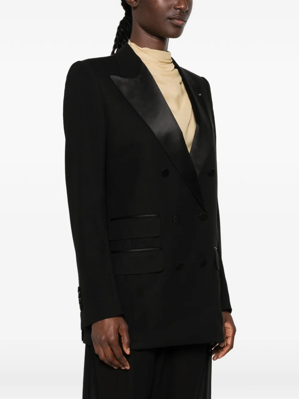 TOM FORD Blazer met dubbele rij knopen Zwart