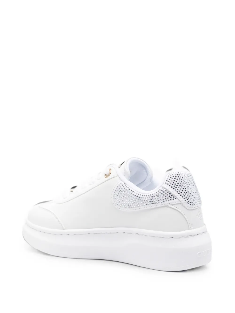 GUESS USA crystal-embellished leather sneakers Wit