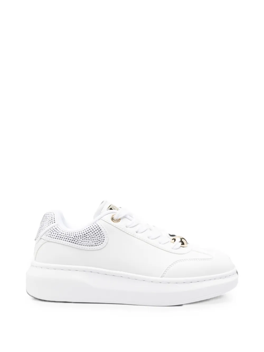 GUESS USA crystal-embellished leather sneakers - Weiß