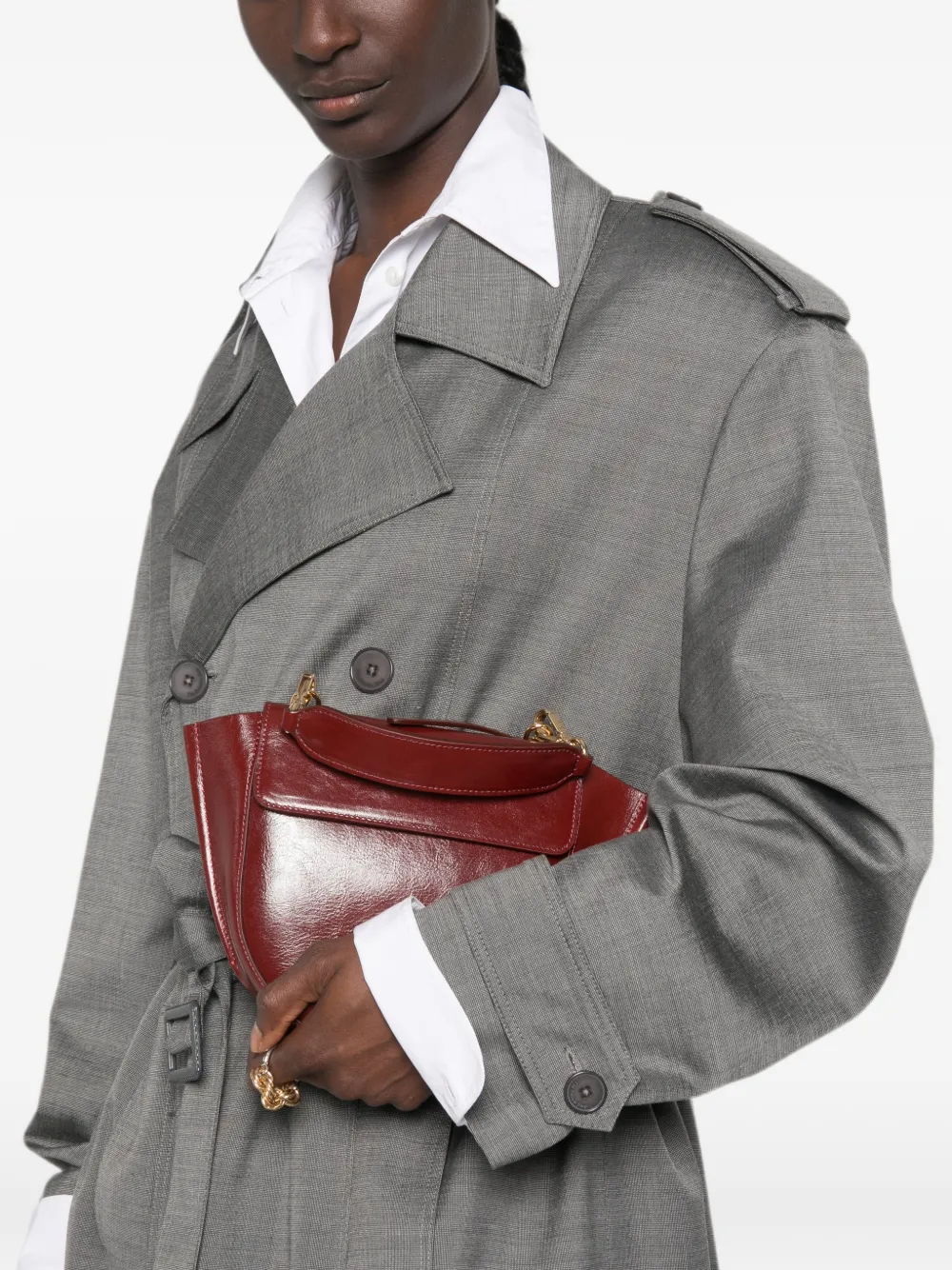Wandler Hortensia leren shopper Rood