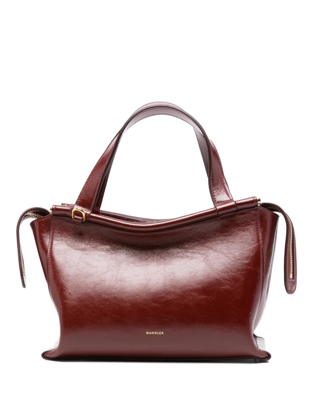 Wandler patent-finish leather tote bag - Red