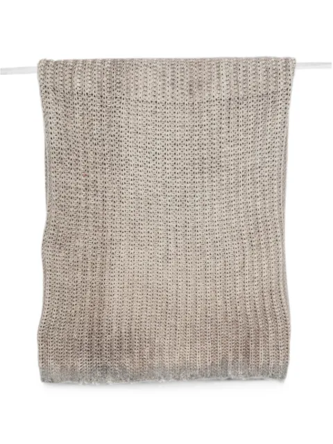 Avant Toi ribbed-knit frayed snood scarf