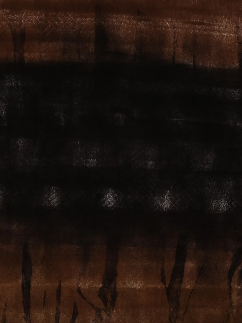 Avant Toi Sjaal met abstracte print Bruin