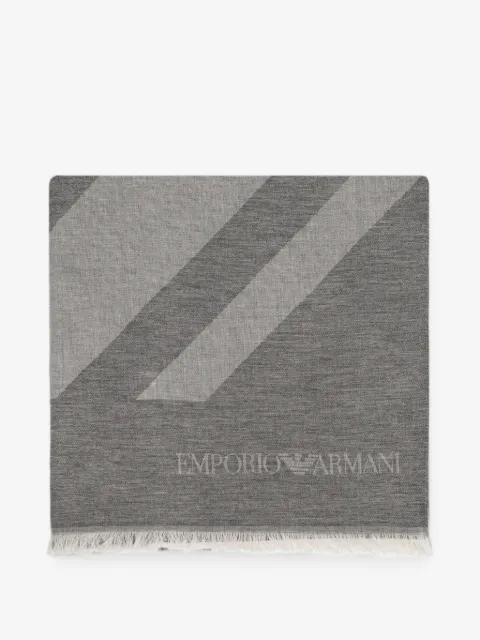 Emporio Armani écharpe frangée à logo imprimé