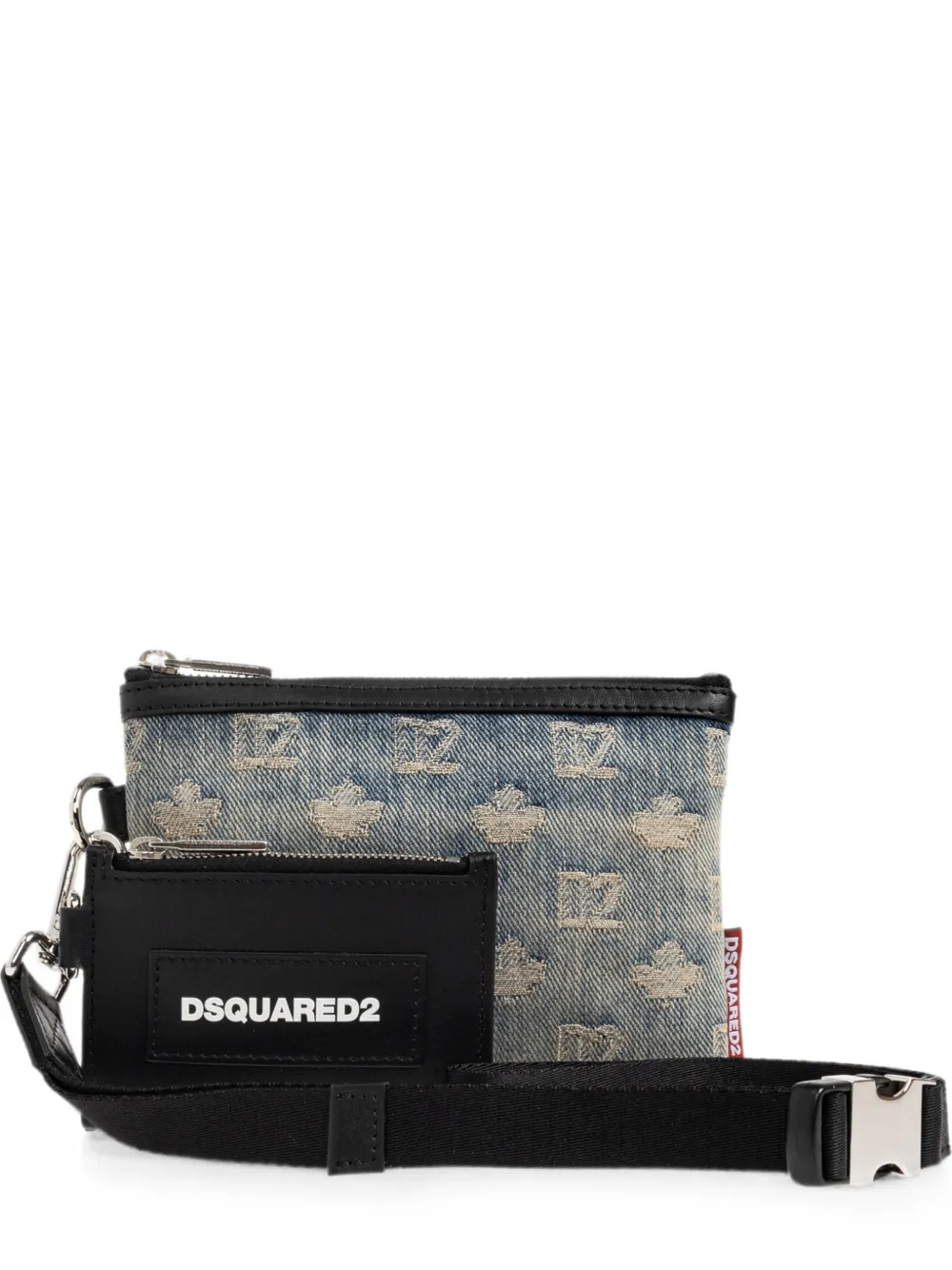 DSQUARED2 monogram denim pouch bag - Blu