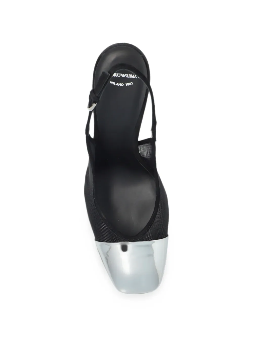 Emporio Armani Pumps met mesh vlakken en kapneus Zwart