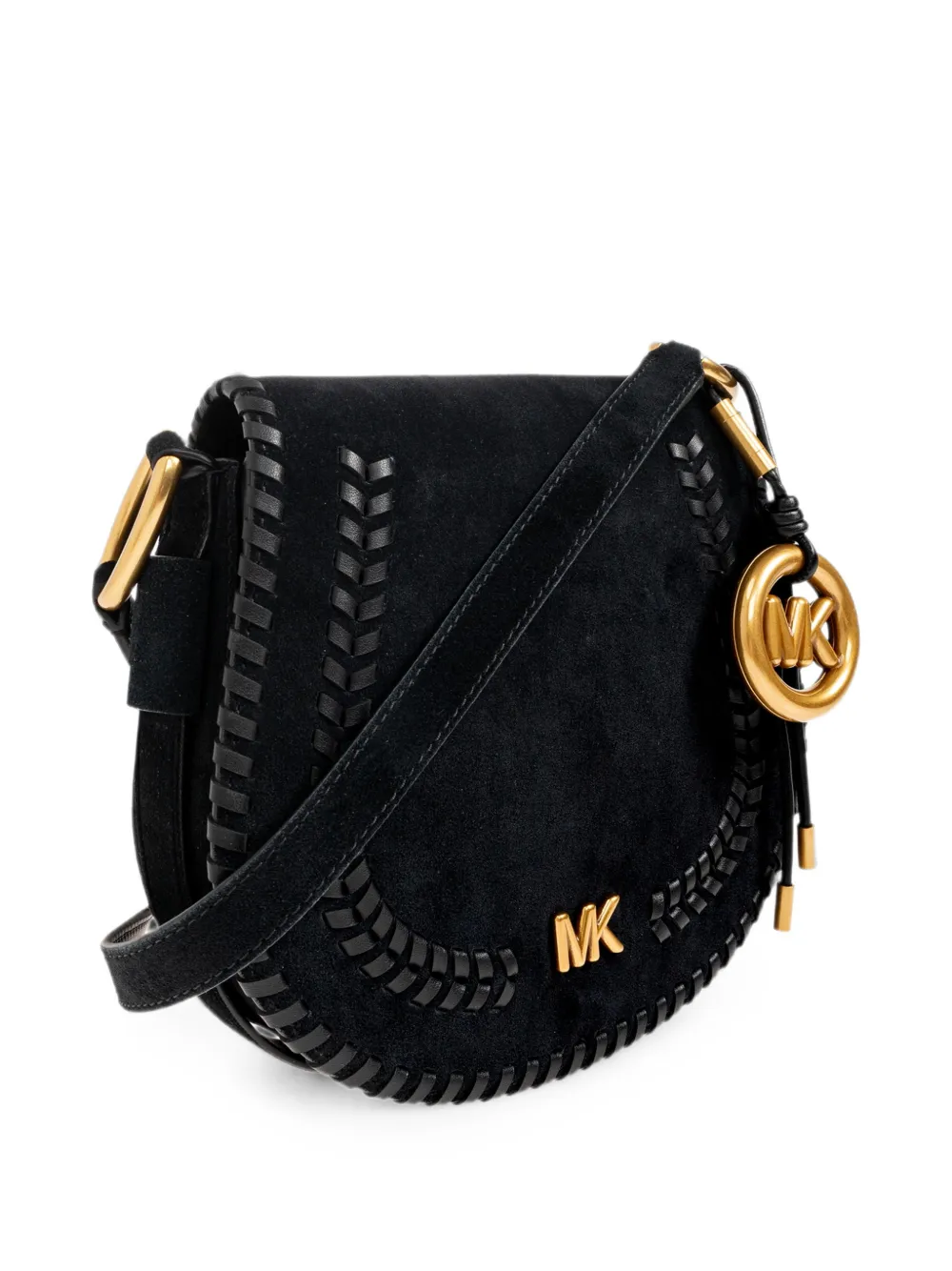 Michael Kors Josie whipstitch-trim shoulder bag Zwart