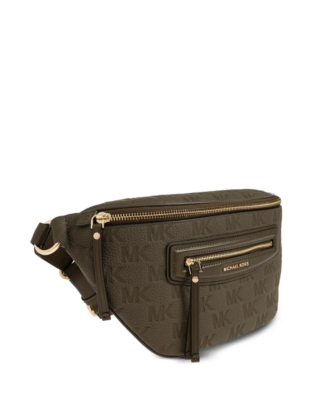Michael Kors Jet Set Travel logo-embossed leather belt bag Groen