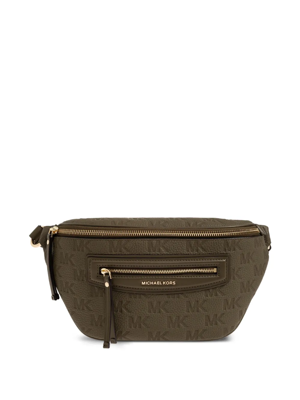 Michael Kors Jet Set Travel logo-embossed leather belt bag Groen