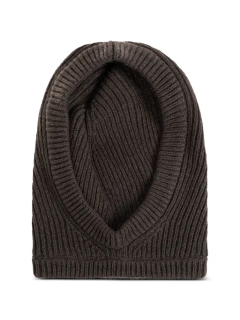Rick Owens ribbed-knit cashmere-blend hood