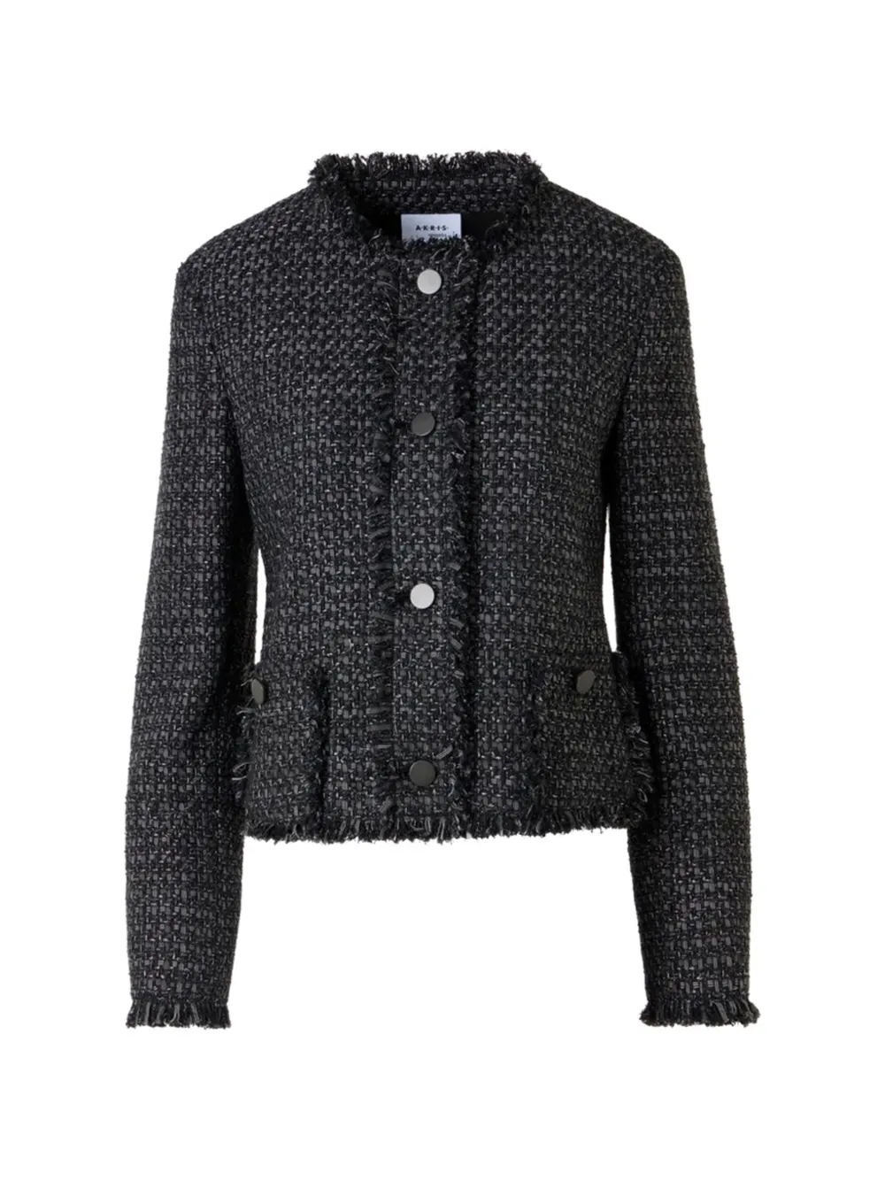 Akris frayed tweed jacket - Nero