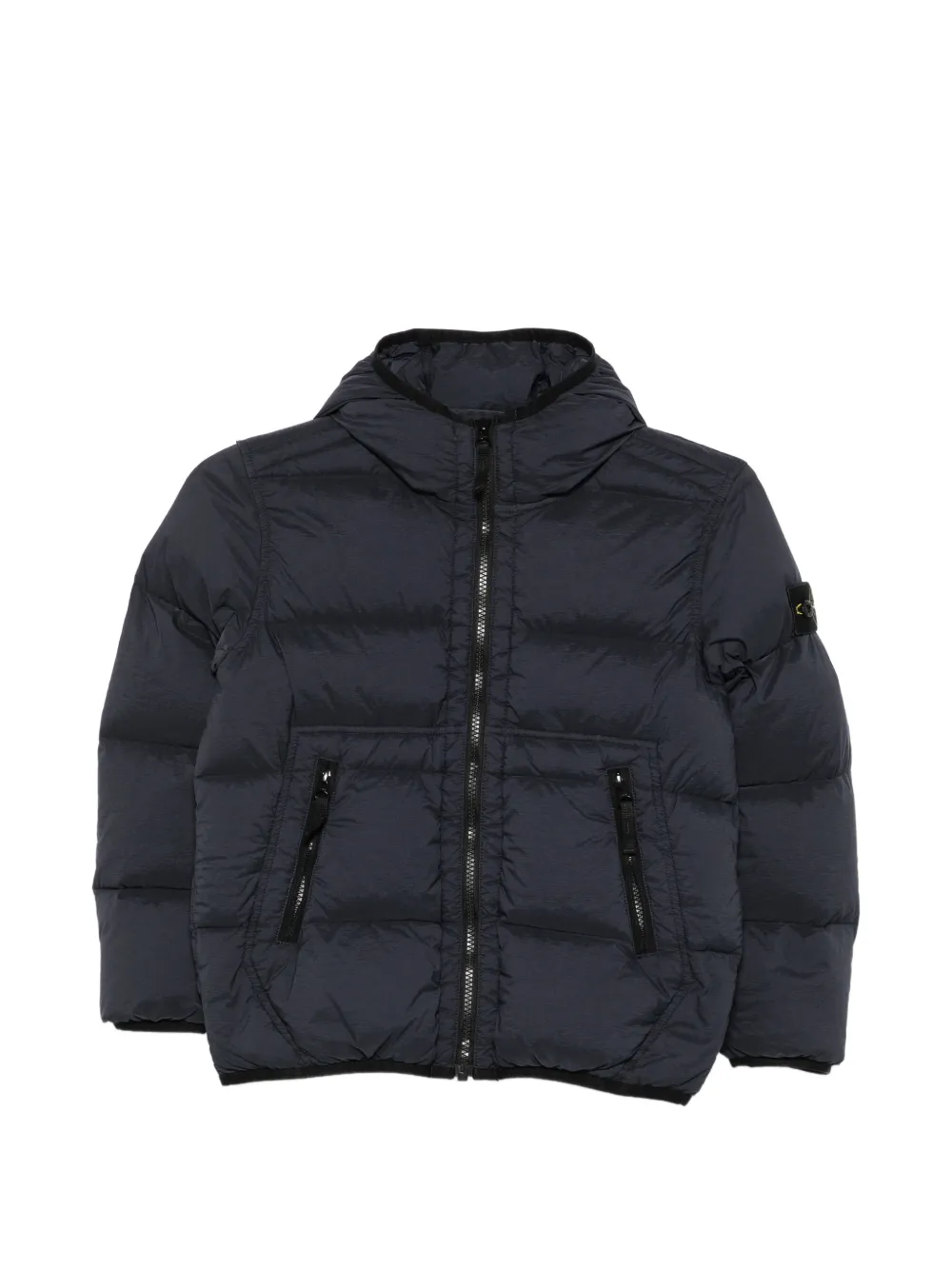 Stone Island Junior Compass-patch hooded jacket - Blu