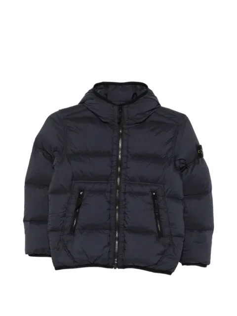 Stone Island Junior Compass-patch hooded jacket