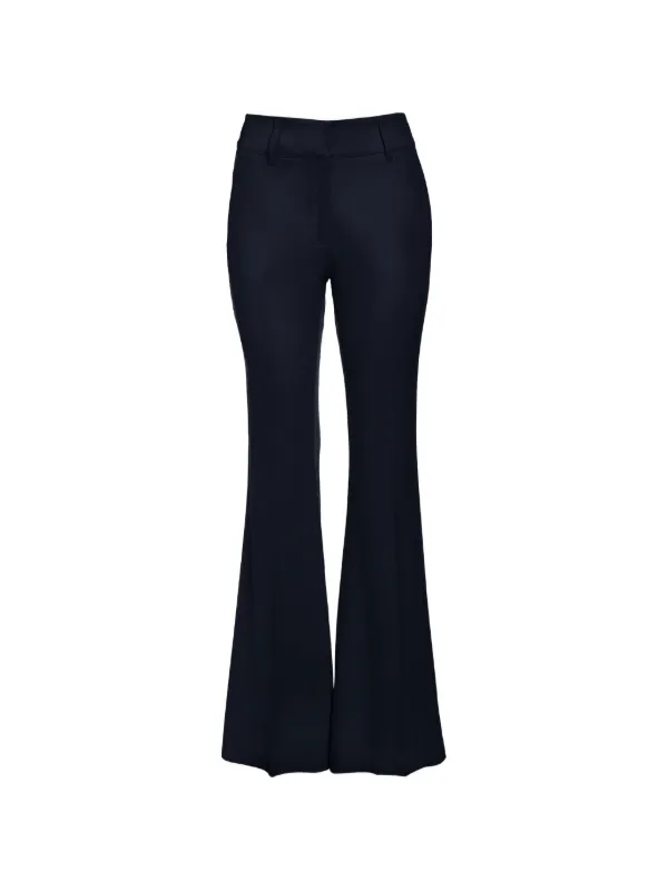 Gabriela Hearst Rhein Mid-rise Flared Trousers in Blue