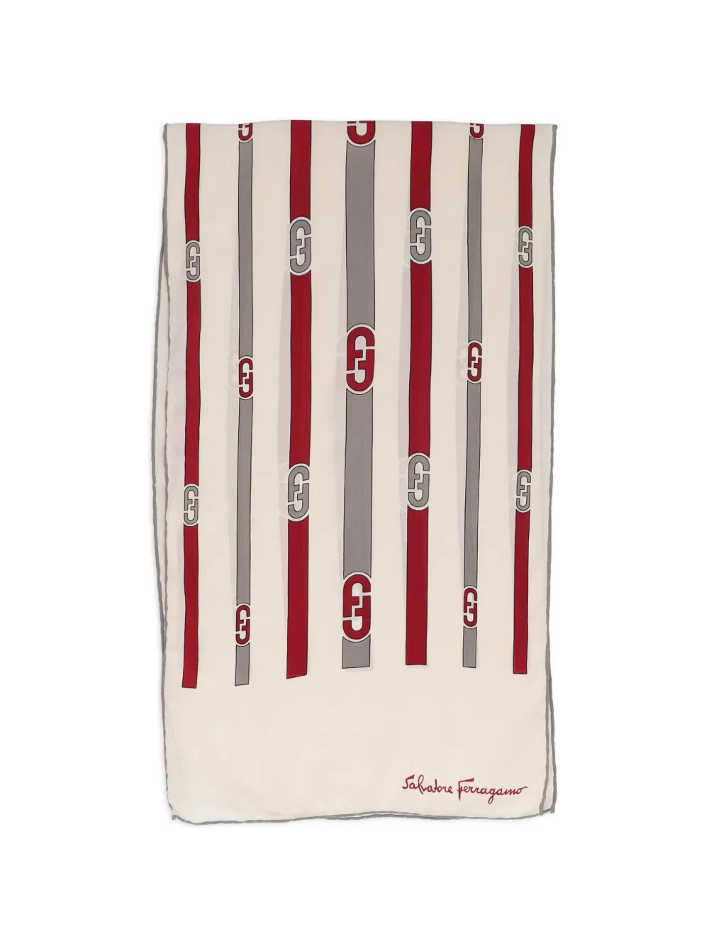 Ferragamo Pre-Owned Gancini vertical-stripe scarf - Toni neutri