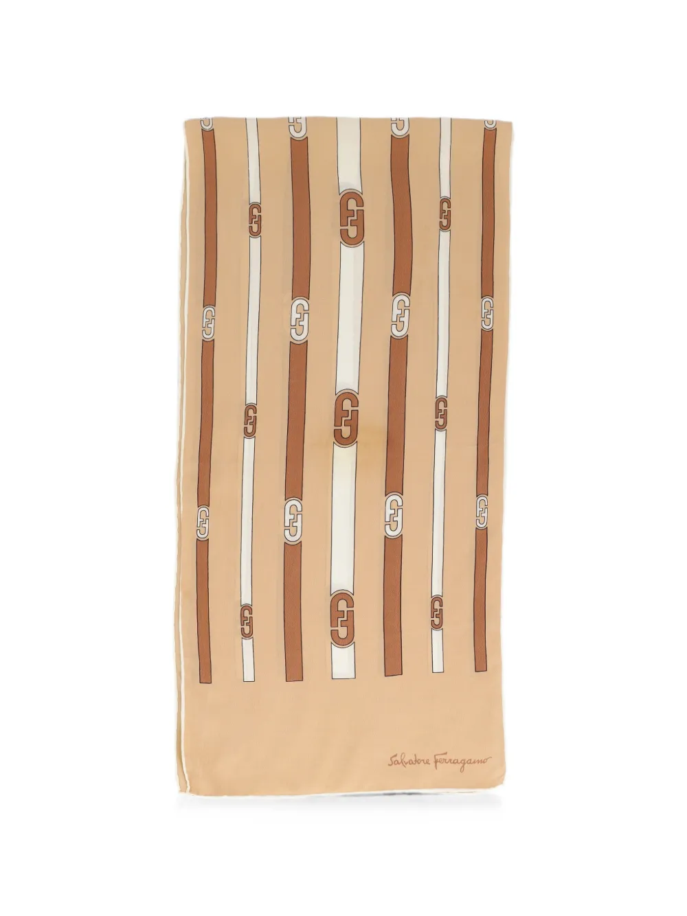 Ferragamo Pre-Owned Gancini stripe scarf - Toni neutri