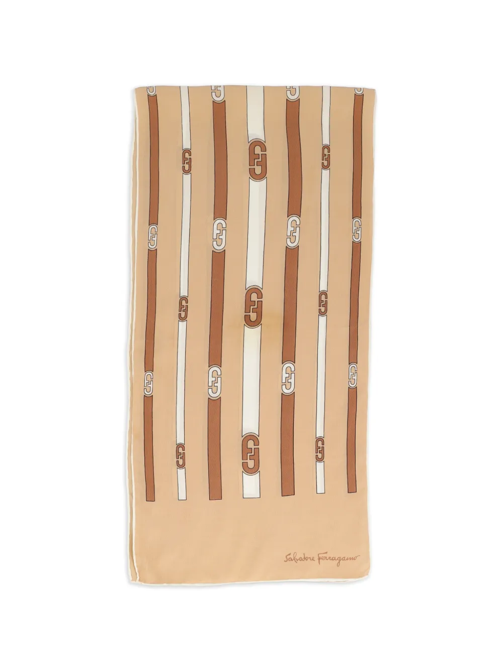 Ferragamo Pre-Owned Gancini stripe scarf - Toni neutri