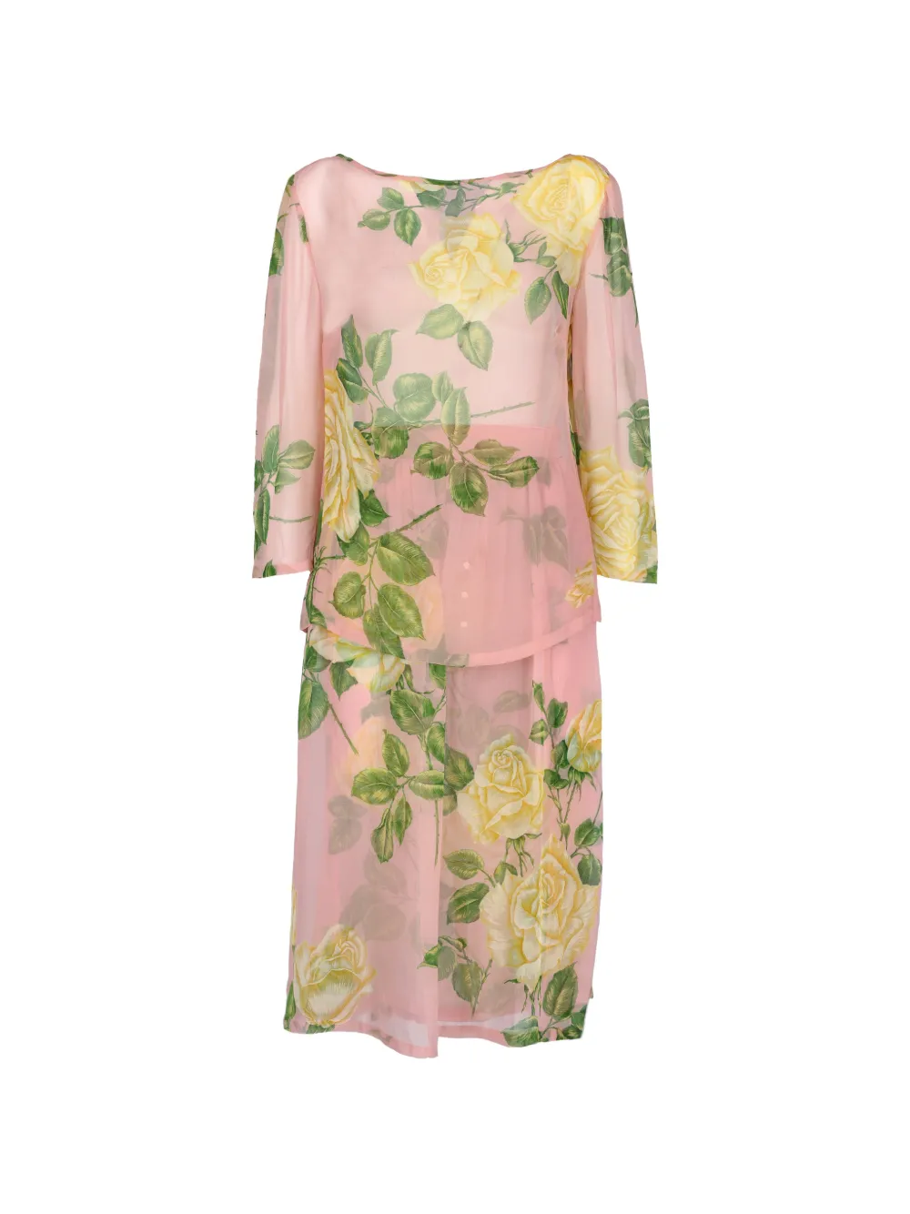 Vintage floral-print maxi skirt and blouse - Rosa