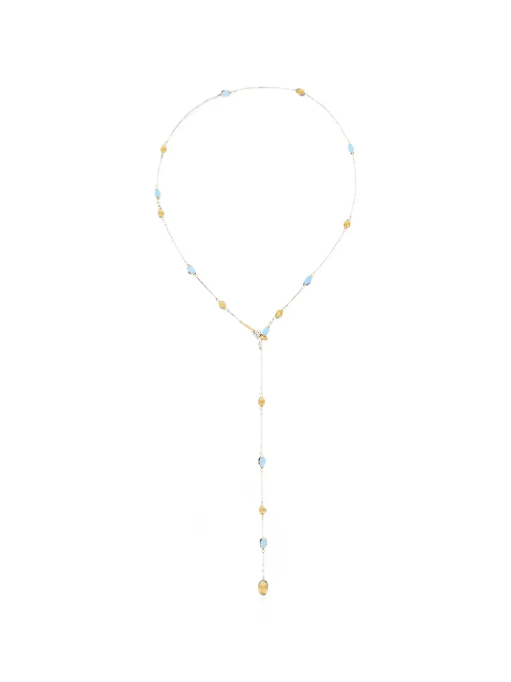NANIS Soffio Halskette mit Aquamarin und Diamant - Gold