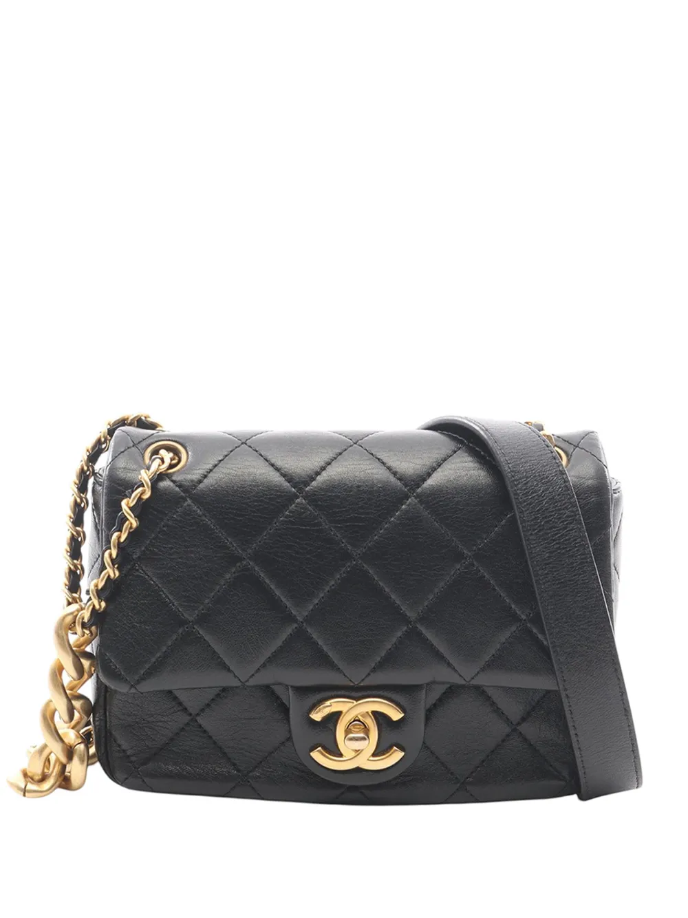 CHANEL Pre-Owned 2021-2026 Mini CC Quilted Lambskin Single Flap crossbody bag - Nero