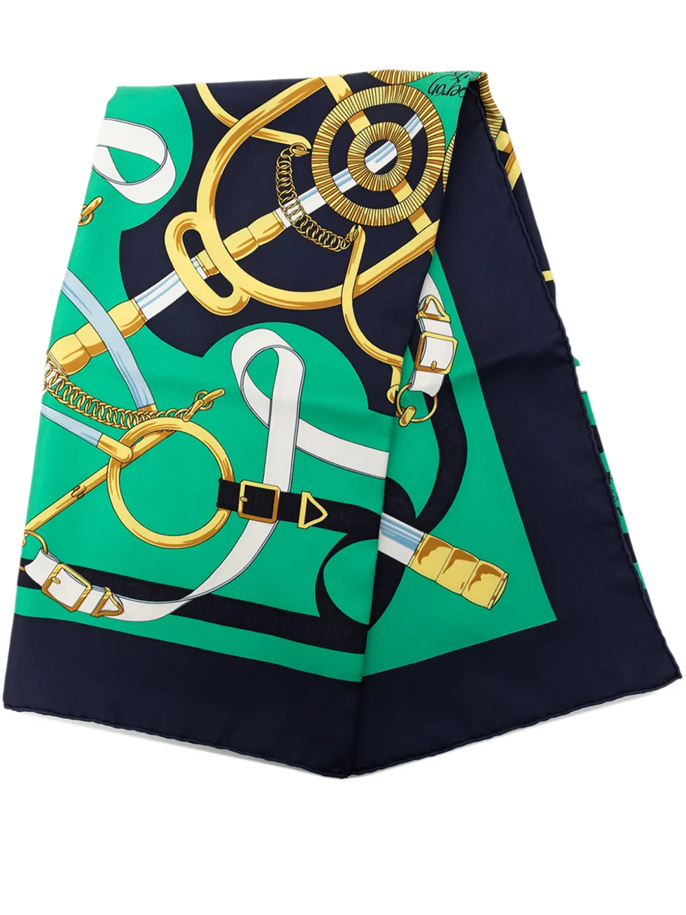 Hermès Pre-Owned 1980-2000 Eperon d Or Silk Scarf 90 scarves - Verde