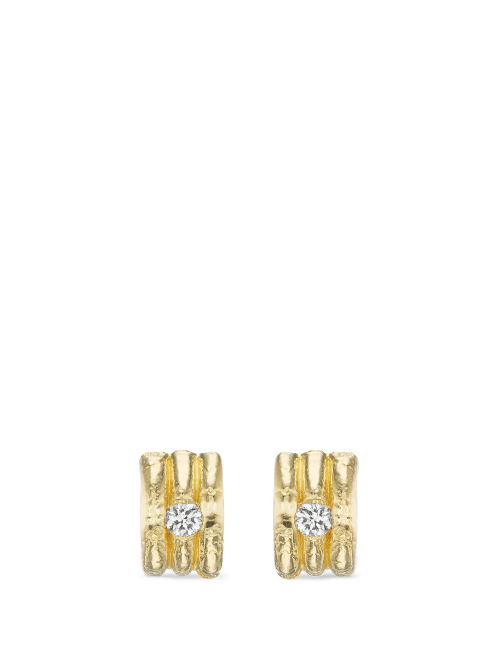 Rene Barnes Reverie VI diamond huggie earrings - Gold