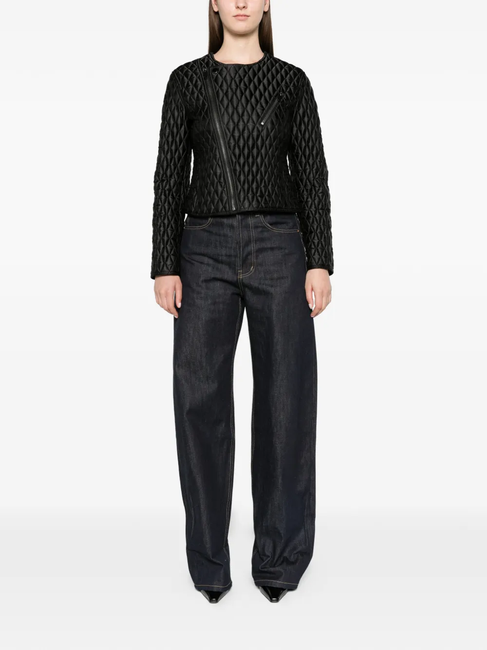 Burberry cropped nylon Laverley jacket Zwart