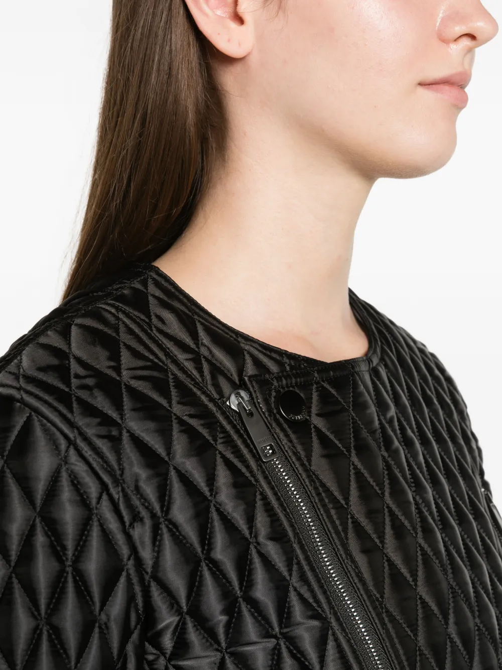 Burberry cropped nylon Laverley jacket Zwart