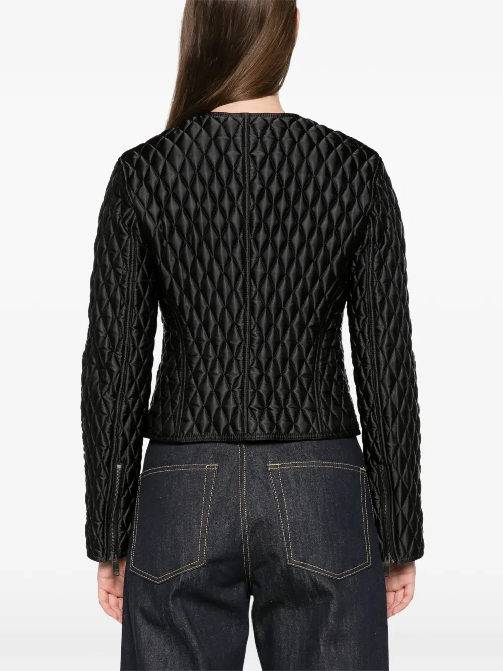 Burberry cropped nylon Laverley jacket Zwart